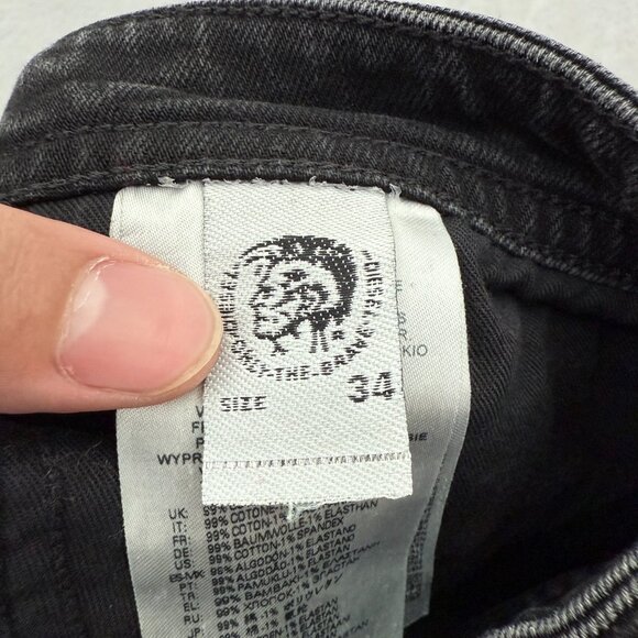 Diesel Thommer X Jeans Mens 34x30 Black Slim Skinny Stretch - Picture 3 of 14